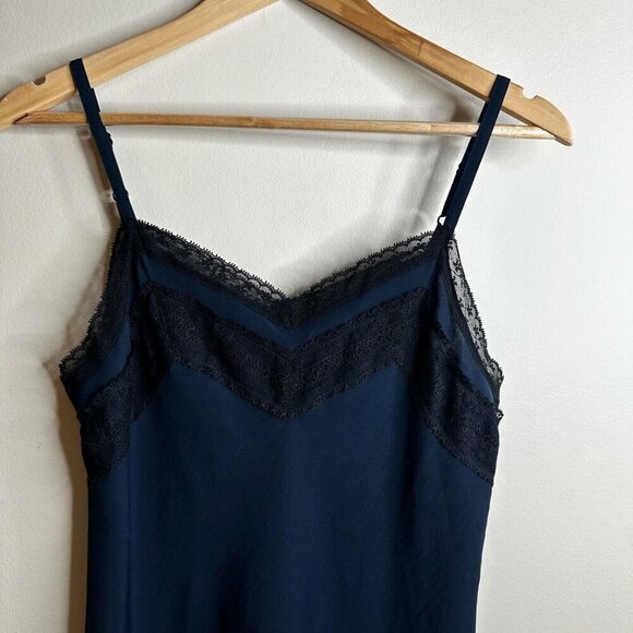 CAbi Tank Top Sz S Navy Lace Trim Y2K 90s Fairy Grunge Whimsigoth Rave Coquette - Picture 2 of 9